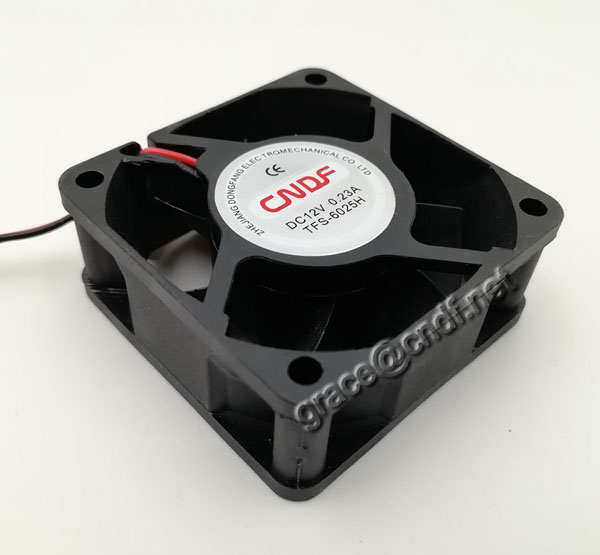CNDF 2 inch 60x60x25mm 2 lead wire connect sleeve bearing cooling fan 24VDC 0.17A 4.08W  4500rpm 23.39cfm