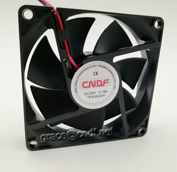 CNDF provide free sample size 80x80x20mm ac cooling fan 24VDC 0.14A 3.36W 3500rpm TFS8020H24