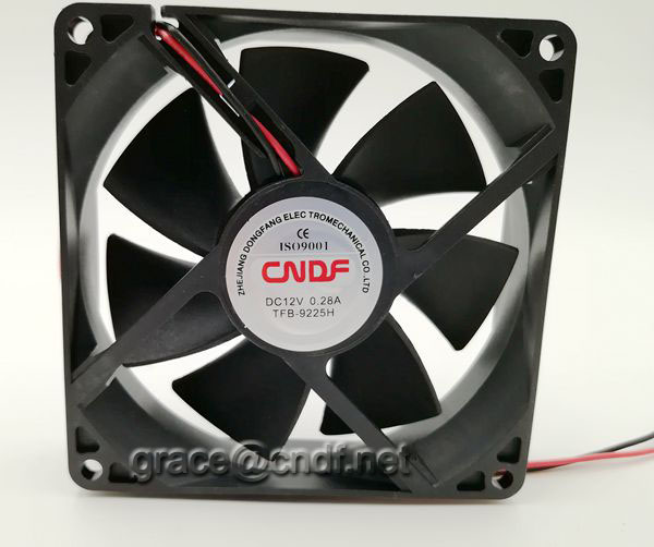 CNDF input low voltage 12VDC with high speed 2800rpm dc cooling fan 92x92x25mm TFS9225H12