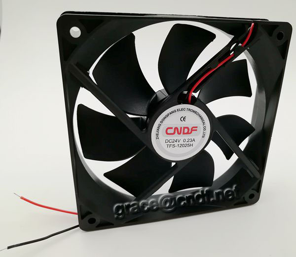 CNDF lead wire 8inch dc brushless cooling fan 120x120x25mm 24VDC 0.23A 5.52W 2200rpm cooling fan