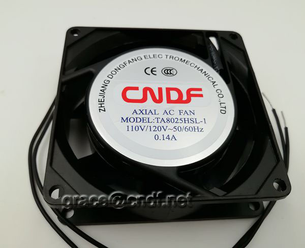 CNDF from china supplier provide industrial ventilation fan size 80x80x25mm 220/240VAc ac cooling fan TA8025HSL-2