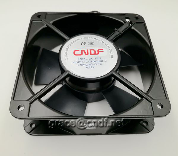 CNDF ac cooling fan TA18060HBL-1 axial exhaust fan with high speed 2 ball beairng lead wire connect 180x180x60mm