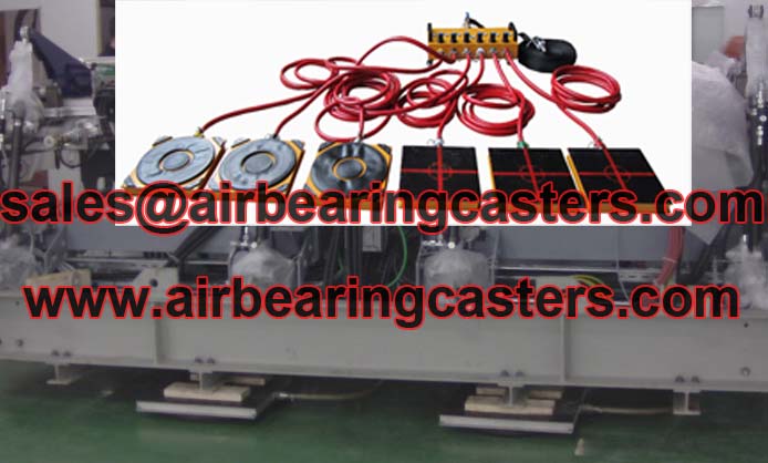 Air caster transporters normally have four or six load module systems