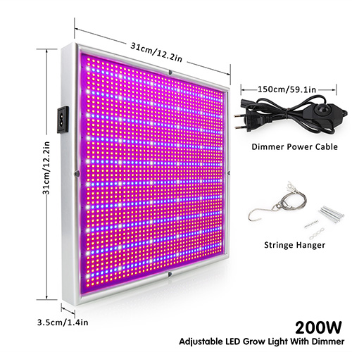 200W Adjustable LED Grow Light With Dimmer Best for Indoor Plants
