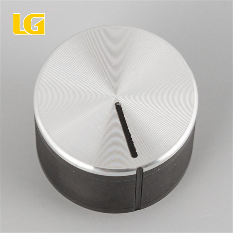 ISO9001 OEM China manufacturer custom round standard black and silver double color gas cooker knobs