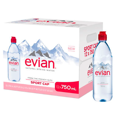 Evian Natural Mineral Water in 330ML, 500ML, 750ML, 1L, 1.5L PET BOTTLES