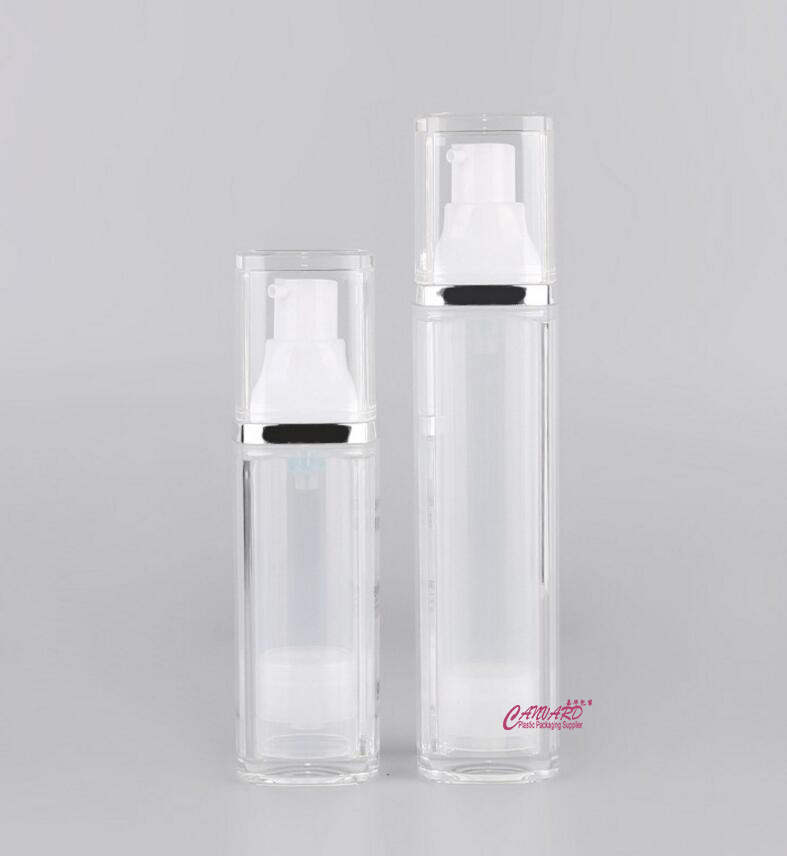 Acrylic tall airless pump bottle, airless cosmetic bottle, airless lotion bottle, airless cream bottle 30ml,50ml