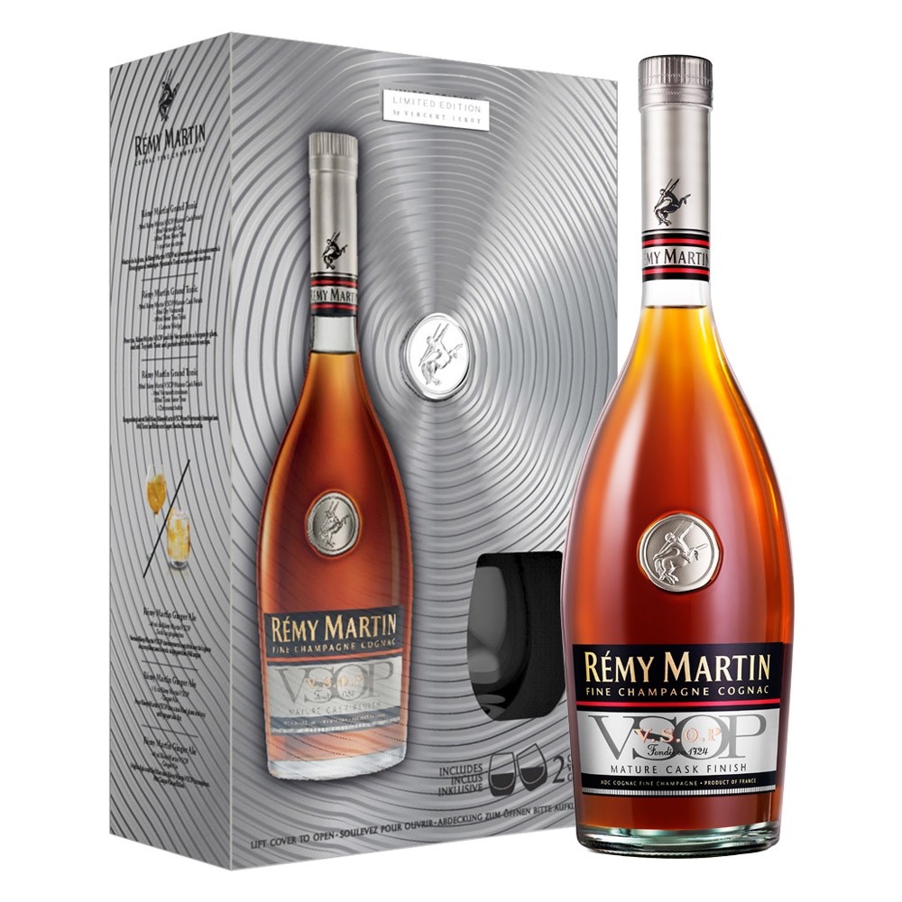 Remy Martin VSOP Mature Cask Finish Fine Champagne Cognac Gift Set With 2 Branded Glasses 700ml / 40%