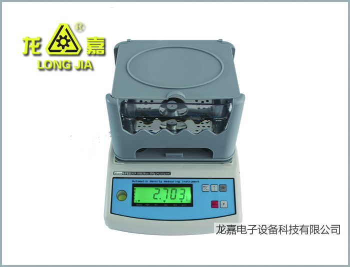 Measurement of specific gravity density of cable material by solid density meter