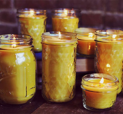 Beeswax jar candles