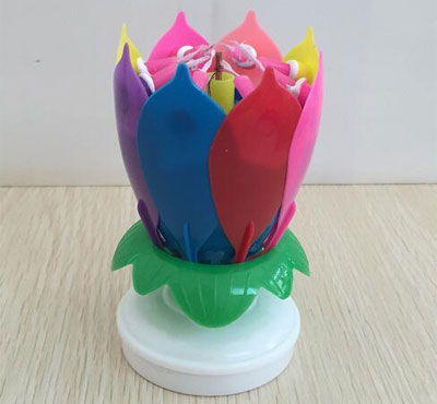 Colorful Flower Petals Singing Candles