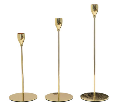 Slim Taper Candle Holder In Gold