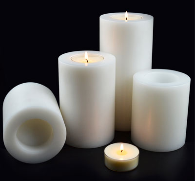 Plastic Modern White Artificial Tealight Candle Holder