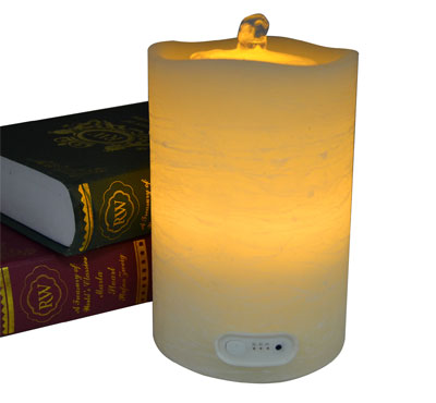 Wave Top Flameless LED Candle Fountain With Timer Button
