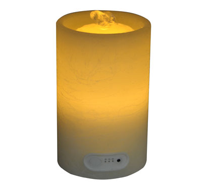 Flat Top Flameless Candle Fountain With Timer Button