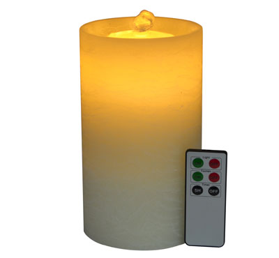 Rechargeable Flat Top Flameless LED Candle Fountain With 3D Battery