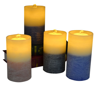 Gradient Color Flameless LED Candle Fountain With Battery