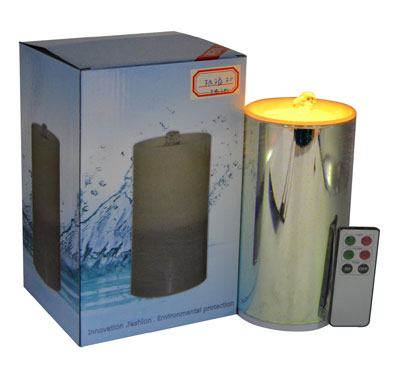 Rechargeable 3D Glass Fireworks Flameless Candle Fountain With 3D Battery