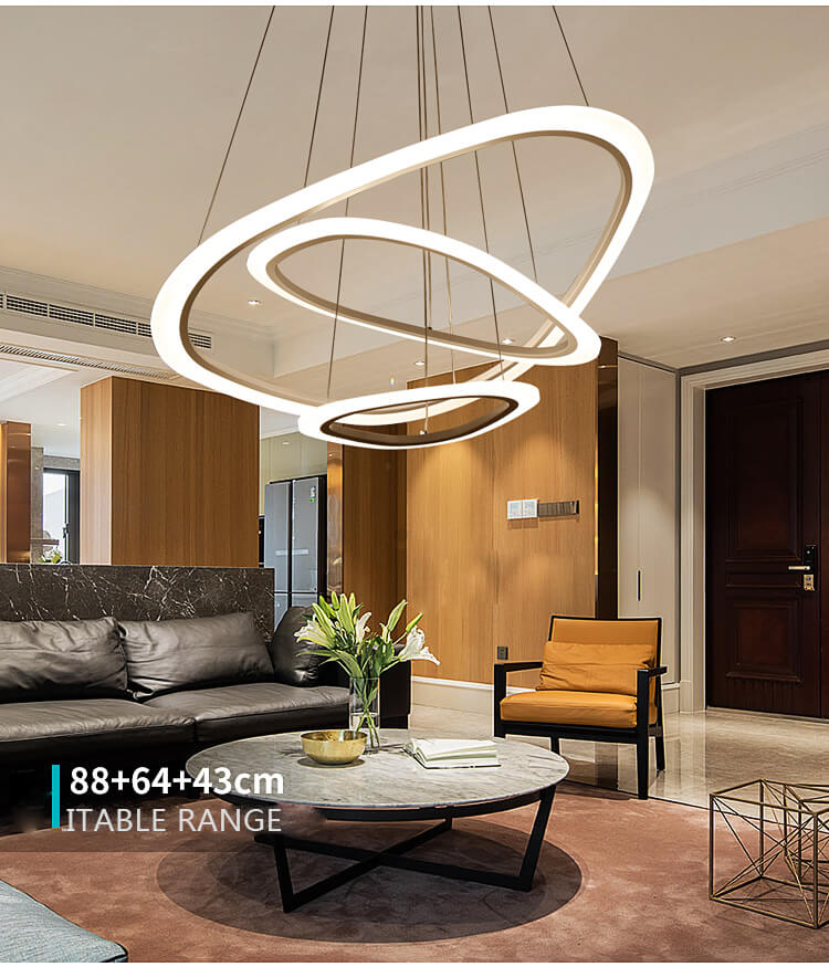 Modern art round commercial ring white acrylic pendant lights fixtures
