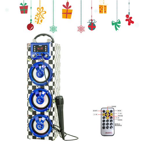 Открытый Портативный Караоке Super Sound Box Динамик Аккумуляторная Батарея Портативный Синий Зуб Мобильный Телефон Динамик На Рождество