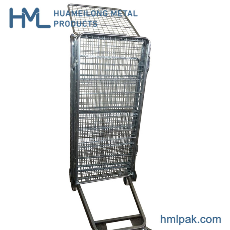 4 sided security foldable industrial nesting pallet rolltainer trolley for sale