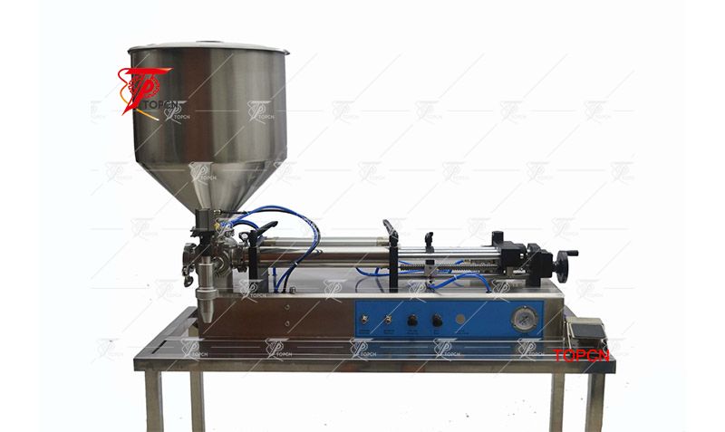 Small Cream Paste Filling Machine, Semi Automatic Filling Machine With Hopper For Chemical,Semi Automatic Filling Machine With Hopper