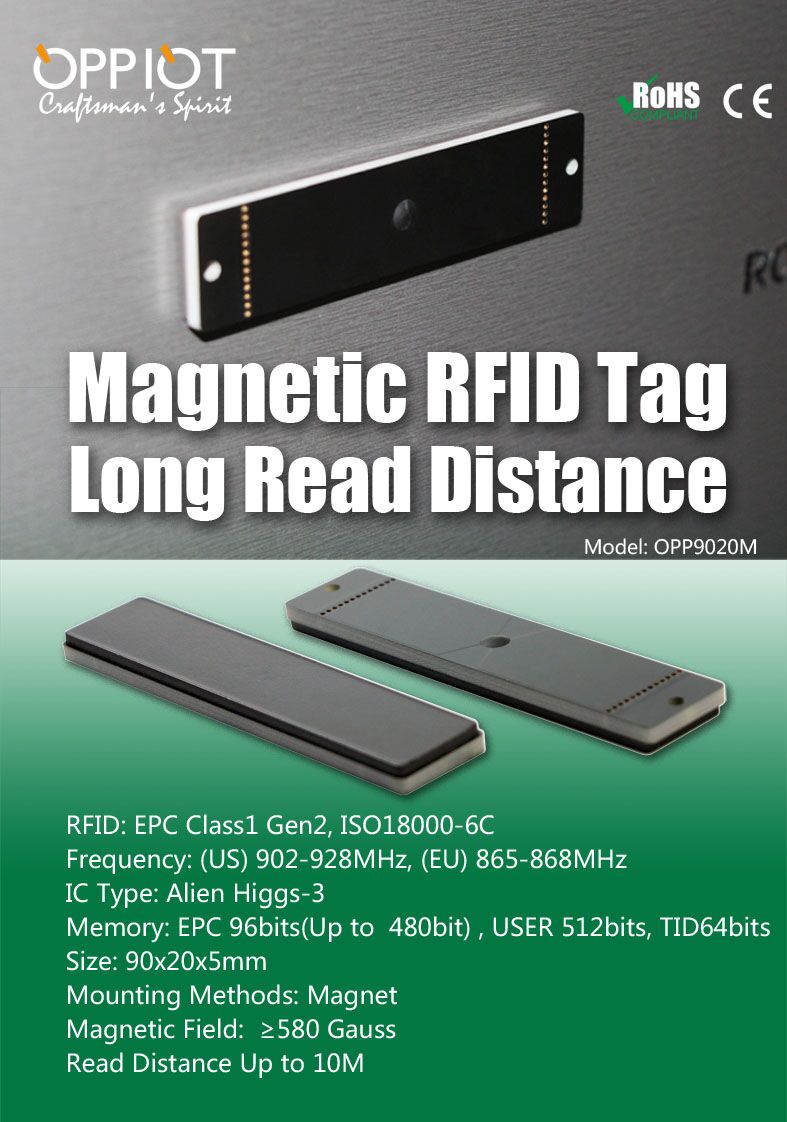A rugged Magnetic UHF tag OPP9020M