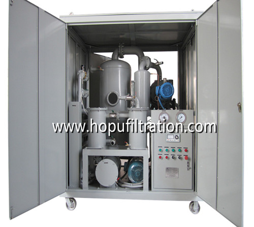 Enclosed Weather Proof Type High Vacuum Insulation Oil Filtration Unit ,Transformer Oil Purifier with carbon steel cabinet