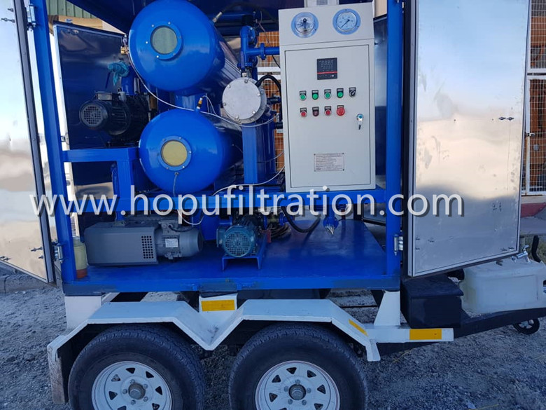 Mobile Trailer Wheel Mounted Vacuum Transformer Oil Filtration Plant for Series ZYM