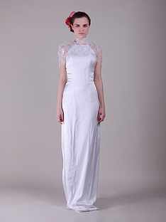Платья свадебные Холтер Halter Dress with High Fashion Lace Cape
