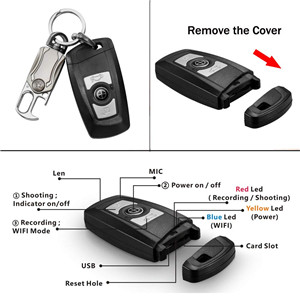 HD 4K Portable Covert Camera,Carkey Camera,WIFI Mini Car Key Spy Hidden Camera , key Chain Mini Ip camera
