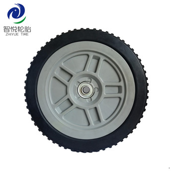 9 inch solid rubber cheap price hot sale plastic wheel for lawn mower lawn spreader wholesale