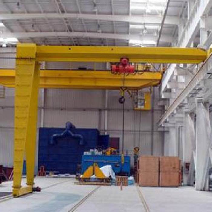 Customized electric hoist travelling semi gantry crane