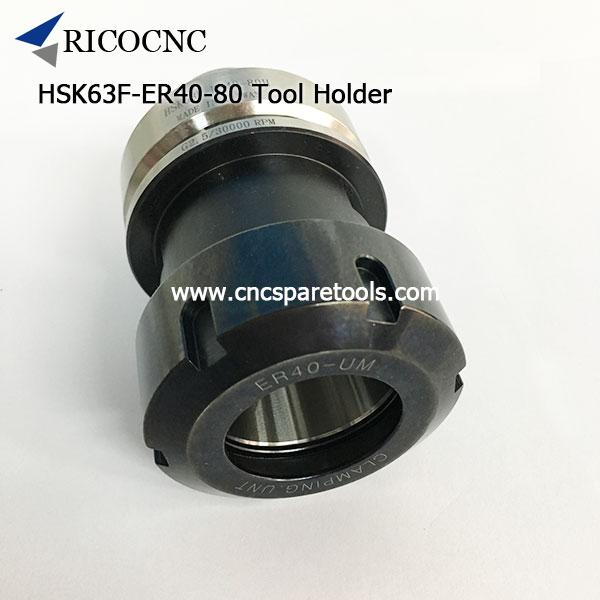 High Speed HSK63F Tool Holder HSK63F-ER40-80 Cones Woodworking Toolholders