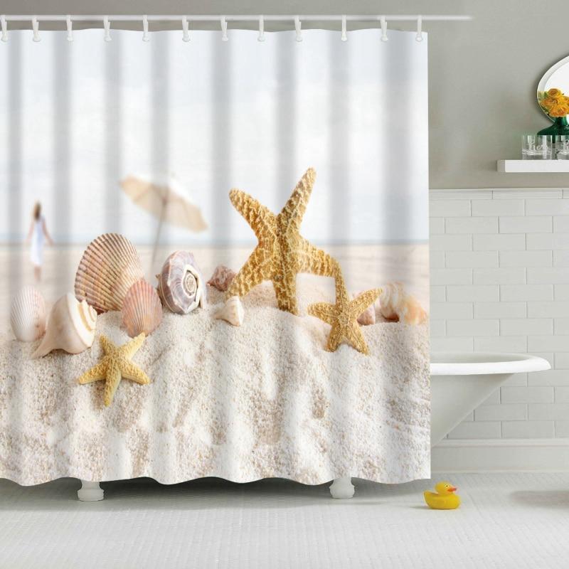 Beach Baker White Shower Curtain