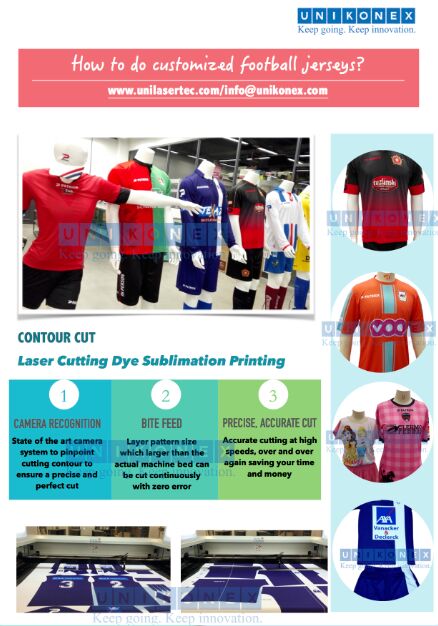 Unikonex laser cutting dye sublimated sports jerseys