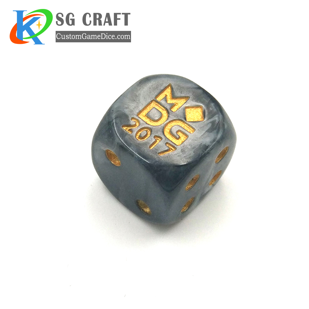 Custom printed dot magnetic polyhedral plastic dice for gambling games
