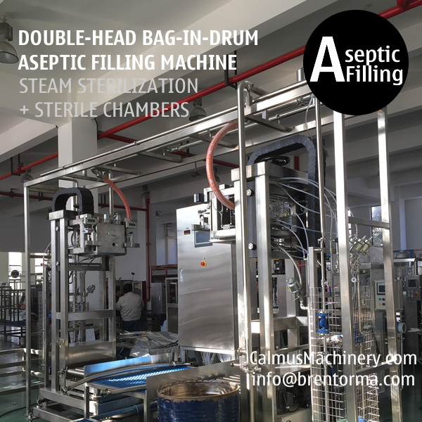 Double-head 200-220L Bag in Drum Fruit Puree Paste Aseptic Filling Machine
