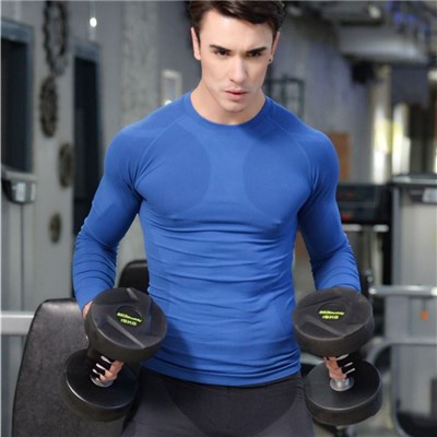 2016 Latest Design Men's Compression Seamless T-shirt With long Sleeves