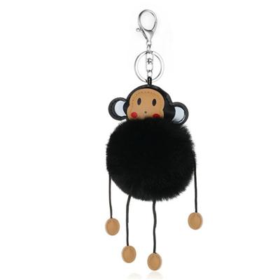 Cute Monkey Design POM POM Keychain