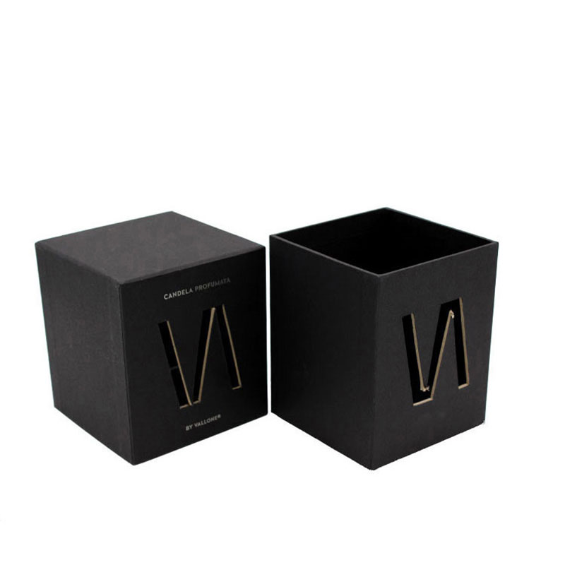 Luxury Cardboard Paper with Lid Shipping Black Candle Gift Box