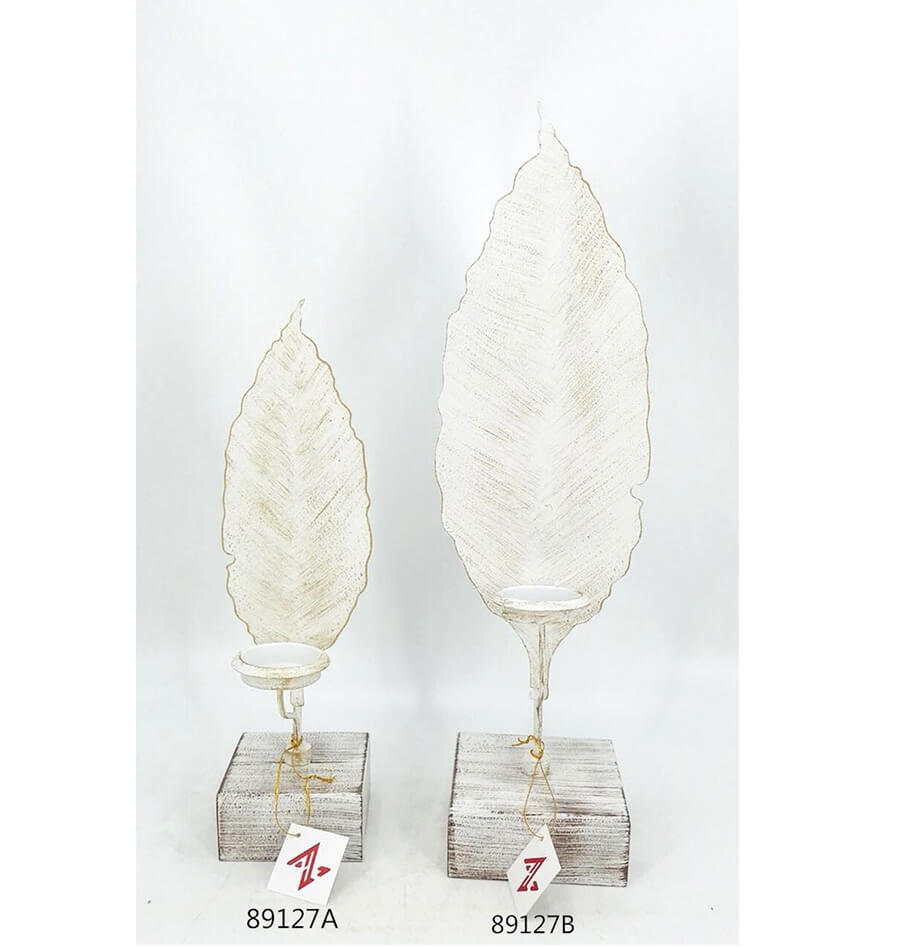 fashion metal hollow leaf shape candle holder for home decoration