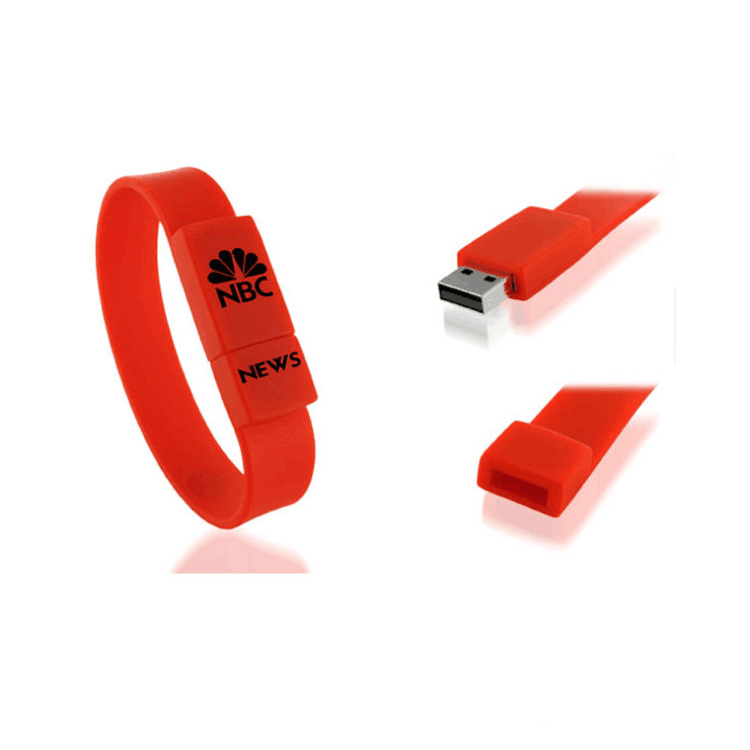 Custom Logo Printed Rubber Wristband USB Flash Drives