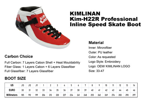 2020 new KIMLINAN Kim-H22R Professional Inline Speed Skate Boot