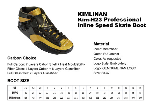 2020 KIMLINAN Kim-H23 Professional Inline Speed Skate Boot manufacture