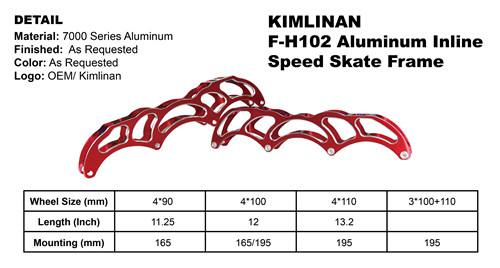 high quality new professional KIMLINAN F-H102 Aluminum Inline Speed Skate Frame wholesale