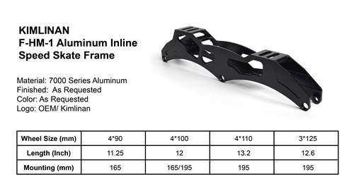 Factory Supply Professional KIMLINAN F-HM-1 Aluminum Inline Speed Skate Frame