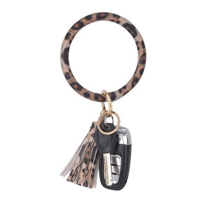 Leopard Tassel Big O Bracelet Wristlet Keychain