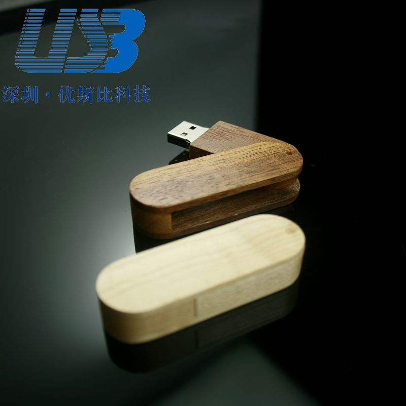 wooden swivel/twist usb flash drive