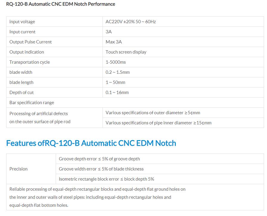 RQ-120-B Automatic CNC EDM Notch